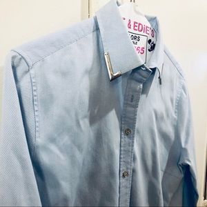 Zara metallic detail work shirt